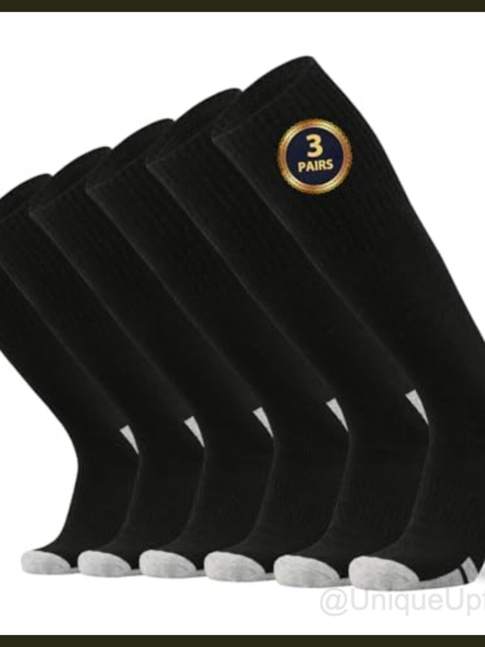 Men's Knee High Work Socks Steel Toe Boot Cushion Cotton Blend
